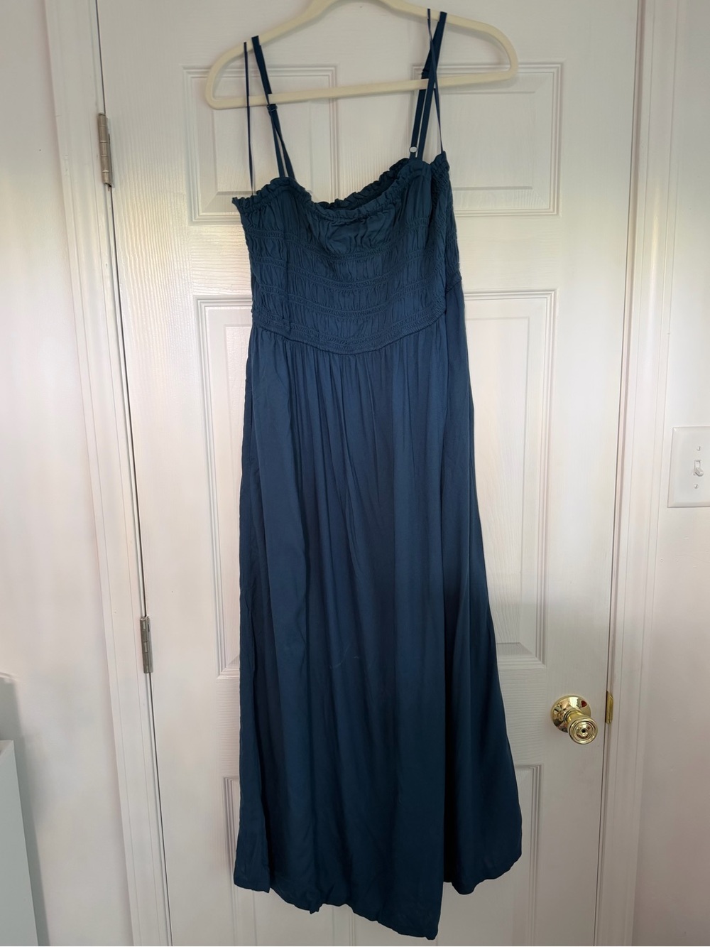 Old navy Teal Blue Smocked Maxi Dress with Adjustable Straps XL